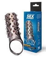 Дымчатая насадка на пенис с шипами и выпуклостями - 12,5 см. 529992