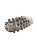 Дымчатая насадка на пенис с шипами и выпуклостями - 12,5 см. 529992