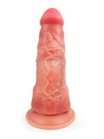 Телесный вибратор-реалистик с пультом ДУ - 25 см. 530005