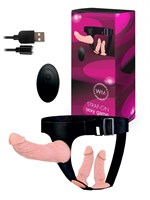 Женский страпон с 3 насадками и вибрацией 530007