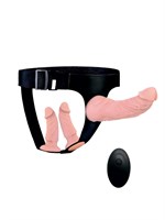 Женский страпон с 3 насадками и вибрацией 530007