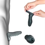 Серая силиконовая насадка на пенис с подхватом Manwan Ryzer 530027