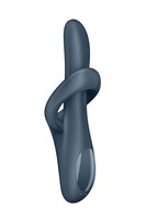 Серый вибратор-ротатор с функцией нагрева Heat Flex 4 - 23 см. 530049