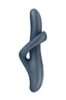 Серый вибратор-ротатор с функцией нагрева Heat Flex 4 - 23 см. 530049