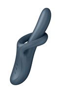 Серый вибратор-ротатор с функцией нагрева Heat Flex 4 - 23 см. 530049