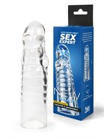 Прозрачная закрытая насадка на член - 15 см. 530059