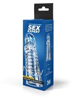 Прозрачная закрытая насадка на член - 15 см. 530059