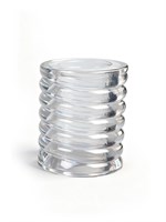 Прозрачная сквозная насадка на пенис с ребрышками 530555