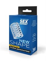 Прозрачная сквозная насадка на пенис с ребрышками 530555