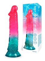 Яркий двухцветный фаллоимитатор с присоской 530557