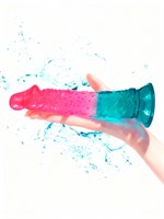 Яркий двухцветный фаллоимитатор с присоской 530557