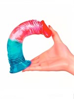 Яркий двухцветный фаллоимитатор с присоской 530557