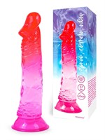 Яркий розово-красный фаллоимитатор с присоской 530558