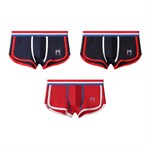 Набор из 3 мужских трусов-боксеров с резинкой в полоску 530656