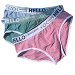 Набор из 3 трусов-брифов в тонкую полоску 530709