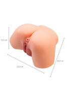 Телесный реалистичный мастурбатор-полуторс с 2 любовными входами 530738