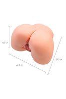 Телесный мастурбатор в форме попки с 2 любовными входами 530739