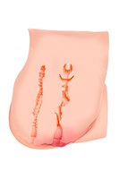 Телесный мастурбатор в форме попки с 2 любовными входами 530739