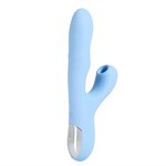 Голубой вибратор с ротацией и вакуумной стимуляцией BeYourLover Rosubi 530745