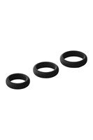 Набор из 3 черных эрекционных колец Smooth Silicone Cockring Pack 531132
