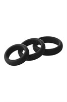Набор из 3 черных эрекционных колец Smooth Silicone Cockring Pack 531132