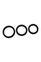 Набор из 3 черных эрекционных колец Smooth Silicone Cockring Pack 531132