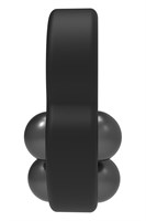 Черное эрекционное кольцо с утяжелителями 531139