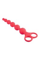 Красная анальная цепочка Ribbed Silicone Anal Beads - 26 см. 531224