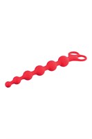 Красная анальная цепочка Ribbed Silicone Anal Beads - 26 см. 531224