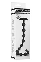 Черная анальная цепочка Ribbed Silicone Anal Beads - 48,3 см. 531225