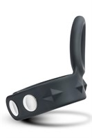 Черное эрекционное кольцо с подхватом мошонки на кнопках VS6 531237