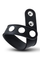 Черное эрекционное кольцо на кнопках 531308
