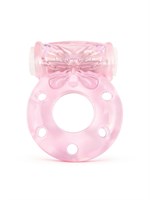 Розовое эрекционное виброкольцо с бабочкой 531368