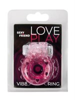 Розовое эрекционное виброкольцо в форме зайчика 531369