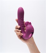 Фиолетовый вибратор Selove Campanula с вращающимся стимулятором клитора - 18,2 см. 531398