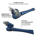 Синий вибромассажёр с насадками Man.wand Edgy 531439