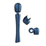 Синий вибромассажёр с насадками Man.wand Edgy 531439