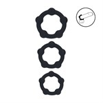 Набор из 3 эрекционных колец Beaded Silicone Cockring Set 531488