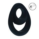 Черное эрекционное кольцо Double Ergo Silicone Cockring 531489
