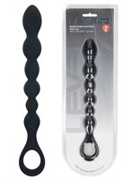 Черная силиконовая цепочка Beaded Snake Silicone Anal Probe with Loop - 26 см. 531501