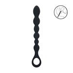 Черная силиконовая цепочка Beaded Snake Silicone Anal Probe with Loop - 26 см. 531501