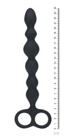 Черная анальная цепочка Beaded Silicone Anal Probe with Double Loop - 24 см. 531502