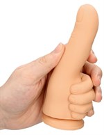 Телесный фаллоимитатор в форме пальца Thumbs Up - 17,2 см. 531503