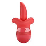 Красный вибратор с подвижным язычком Obelia 531517