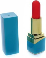 Голубой мини-вибратор в форме помады 531521