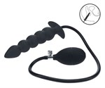 Черная анальная елочка с функцие расширения Beaded Inflatable Silicone Anal Plug 531523