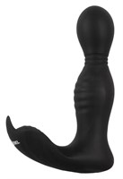 Черная анальная пробка с вибрацией, вращением и пультом ДУ RC Butt Plug with 2 Functions 531649