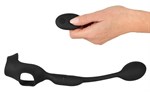 Черное виброкольцо с анальной пробкой Cock Ring with RC Butt Plug 531651