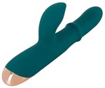 Зеленый вибратор-кролик с подвижным кольцом Thumping Rabbit Vibrator - 22,7 см. 531660
