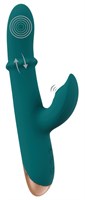 Зеленый вибратор-кролик с подвижным кольцом Thumping Rabbit Vibrator - 22,7 см. 531660